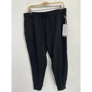 Boody Weekend Joggers Women XL Black Organic Cotton Blend Drawstring Tapered NWT